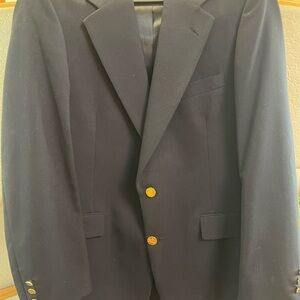 Stafford Men's Black Suit Jacket with Gold Buttons